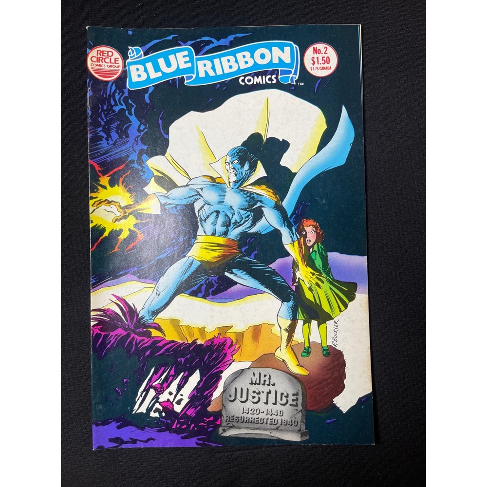 Blue Ribbon Comics Mr Justice #2 1990s Comic Book Resurrected 1940‎